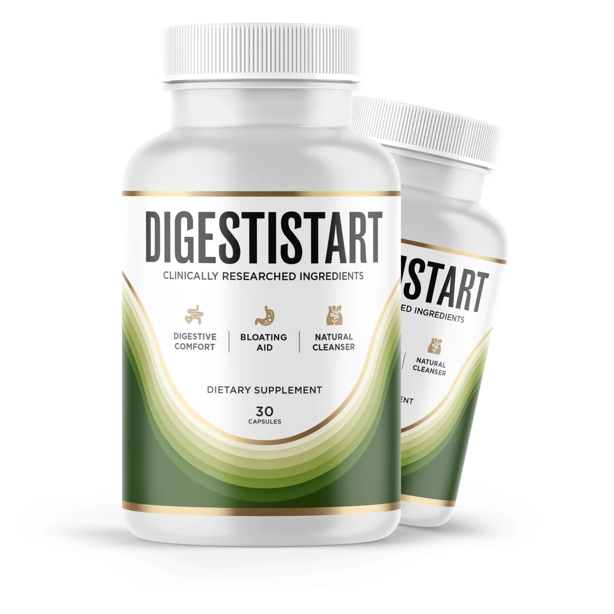 DigestiStart Longevity & Vitality Supplement Bottle (Front Label)